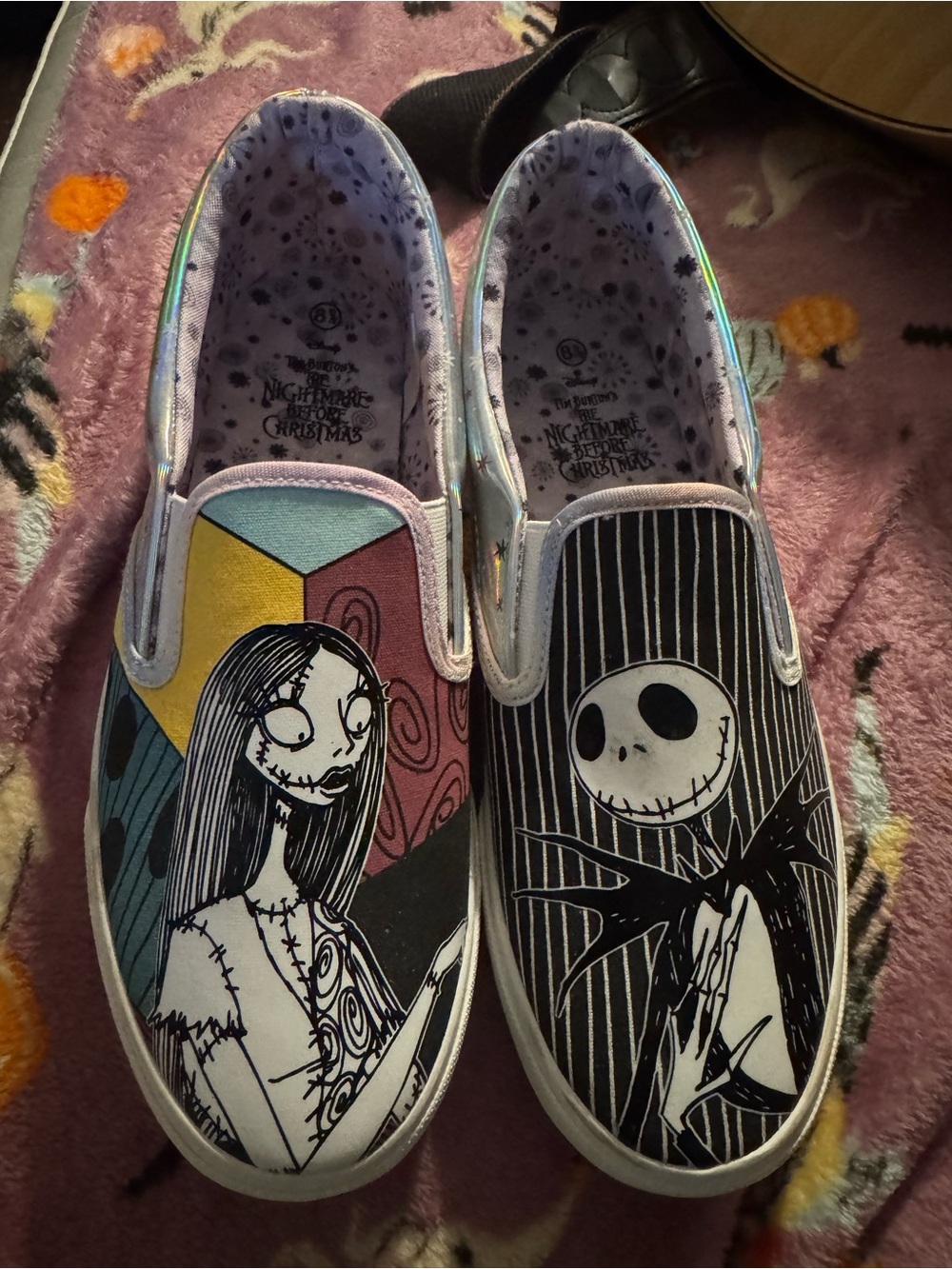 Nightmare Before Christmas 8.5 Slip-On Shoes in Multi-Color